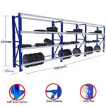 2.4M x 6M x 0.6M 2400KG Tyre Rack
