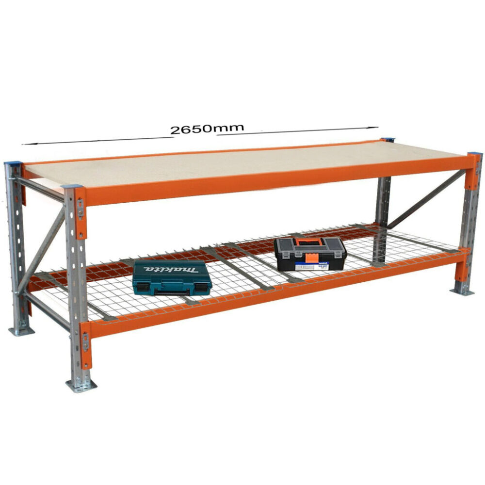 Wb 2650m 1.jpg, 2800 x 840mm 1400kg Used Workbench with Mesh | CNA Storage