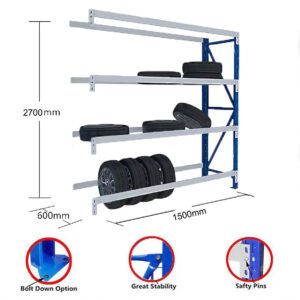 2.7M x 1.5M x 0.6M Addon 800kg Tyre Rack