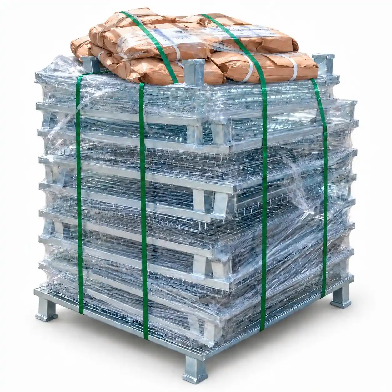 SB_1.2m-x-1.2m_W10 10PCS 1.2m x 1.2m x 0.89m Stillage Basket With Wheels - Image 1